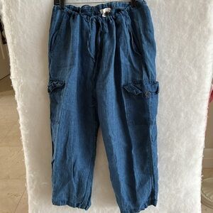 CP Shades Blue Lightweight Cargo Linen Pants